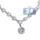 14K White Gold 3.94 ct Diamond Womens Drop Necklace 17 Inches