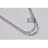 Womens Diamond Layered Tennis Necklace 18K White Gold 8.13ct