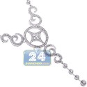 14K White Gold 2.80 ct Diamond Womens Y-Shaped Necklace