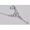 Womens Diamond Y-Shaped Lariat Necklace 14K White Gold 2.80ct 