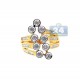 14K Yellow Gold 0.80 ct Baguette Round Diamond Abstract Ring