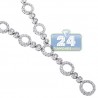 Womens Diamond Y Shape Drop Necklace 18K White Gold 3.90ct 16.5"