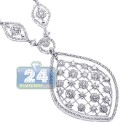 18K White Gold 3.76 ct Diamond Chandelier Pendant Necklace