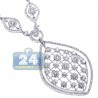 Womens Diamond Chandelier Pendant Necklace 18K White Gold
