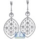 18K White Gold 3.39 ct Diamond Womens Chandelier Earrings