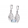 Womens Diamond Chandelier Earrings 18K White Gold 3.39 Carat