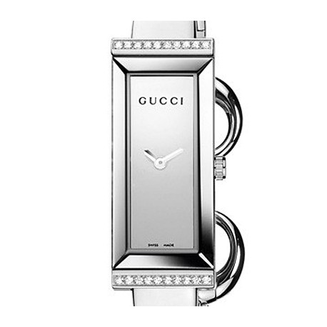 Gucci G-Frame Bangle Diamond Steel Womens Watch YA127505