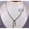 Womens Diamond Emerald Lariat Necklace 18K Yellow Gold 7.89ct 18"