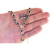 Womens Emerald Diamond Y Shape Drop Necklace 18K Yellow Gold