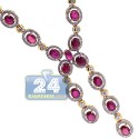 18K Yellow Gold 10.96 ct Diamond Ruby Womens Lariat Necklace