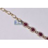 Womens Diamond Ruby Lariat Necklace 18K Yellow Gold 10.96ct 18"