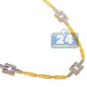 14K Yellow Gold 2.75 ct Diamond Station Link Womens Necklace