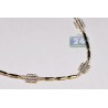 Womens Diamond Station Link Necklace 14K Yellow Gold 2.75ct 18"
