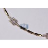Womens Diamond Station Link Necklace 14K Yellow Gold 2.75ct 18"