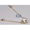 Womens Diamond Handcuffs Necklace 18K Two Tone Gold 0.55ct 24"