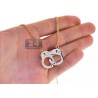 Womens Diamond Handcuffs Necklace 18K Two Tone Gold 0.55ct 24"