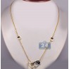 Womens Diamond Handcuffs Necklace 18K Two Tone Gold 0.55ct 24"