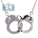 18K Two Tone Gold 0.54 ct Diamond Handcuffs Womens Necklace