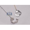 Womens Diamond Handcuffs Necklace 18K Two Tone Gold 0.54ct 30"