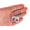 Womens Diamond Handcuffs Necklace 18K Two Tone Gold 0.54ct 30"