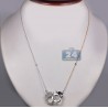 Womens Diamond Handcuffs Necklace 18K Two Tone Gold 0.54ct 30"