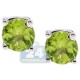 925 Sterling Silver 1.00 ct Peridot Womens Stud Earrings