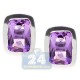 925 Sterling Silver 1.00 ct Bezel Set Amethyst Womens Stud Earrings