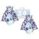 925 Sterling Silver 1.62 ct Topaz Tanzanite Womens Stud Earrings