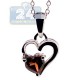 925 Sterling Silver 0.50 ct Garnet Heart Pendant Womens Necklace