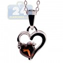 925 Sterling Silver 0.50 ct Garnet Heart Pendant Womens Necklace
