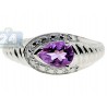 925 Sterling Silver 1.64 ct Purple Amethyst Solitaire Womens Ring