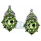 925 Sterling Silver 5.90 ct Peridot Cluster Womens Stud Earrings