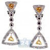 Womens Gemstone Triangle Drop Earrings 925 Sterling Silver 1.28 ct