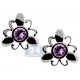 925 Sterling Silver 1.80 ct Amethyst Womens Stud Earrings
