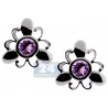 Womens Purple Amethyst Stud Earrings Sterling Silver 1.80 ct