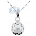 925 Sterling Silver Cultured Pearl Womens Drop Pendant