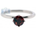 925 Sterling Silver 1.10 ct Red Garnet Solitare Womens Ring