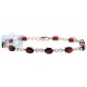 925 Sterling Silver 11.00 ct Garnet Womens Bracelet 7 1/2 Inches
