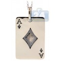 Oxidized 925 Sterling Silver Playing Card Ace Pendant