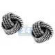 Oxidized 925 Sterling Silver Womens Knot Stud Earrings