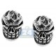 Oxidized 925 Sterling Silver Vintage Skull Womens Stud Earrings