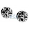 Womens Fleur De Lis Stud Earrings Oxidized 925 Sterling Silver