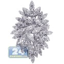 18K White Gold 2.07 ct Diamond Womens Flower Ring