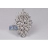 18K White Gold 2.07 ct Diamond Womens Flower Ring
