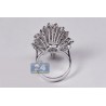 18K White Gold 2.07 ct Diamond Womens Flower Ring