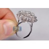 18K White Gold 2.07 ct Diamond Womens Flower Ring