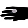 18K White Gold 2.07 ct Diamond Womens Flower Ring