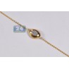 Womens Diamond Bead Station Necklace 18K Three Tone Gold 30"