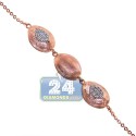 18K Rose Gold 0.65 ct Diamond Bead Womens Necklace 28 Inches
