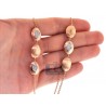 Womens Diamond Bead Station Necklace 18K Rose Gold 0.65ct 28"